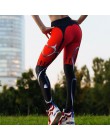 Nowe seksowne legginsy z nadrukami w kształcie serca damskie czerwony czarny, patchworkowy sportowe spodnie nadrukowana moda dam