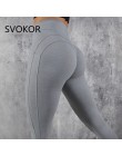 SVOKOR damskie legginsy treningowe Push Up Fitness legginsy damskie modna, patchworka legginsy Mujer S-XL czarne legginsy damski