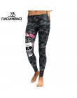 NADANBAO New Arrival legginsy kobiety czaszka głowy 3D drukowane kamuflaż Legging trening legginsy Slim elastyczne spodnie Plus 