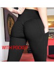 NORMOV wysoka talia Fitness legginsy kobiety Push Up trening Legging z kieszeniami Patchwork legginsy spodnie damskie odzież Fit