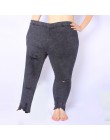 Yesello Plus rozmiar M-5XL lato dziura porwane jeansy damskie Jeggings fajne dżinsowe wysokiej talii obcisłe dżinsy rurki spodni