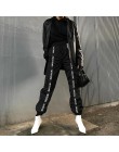 HOUZHOU spodnie dresowe damskie Hip Hop luźne Jogger Mujer sportowe elastyczny pas czarny dorywczo walki Streetwear moda