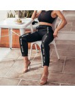 HOUZHOU spodnie dresowe damskie Hip Hop luźne Jogger Mujer sportowe elastyczny pas czarny dorywczo walki Streetwear moda