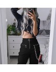 Gotycka bluza na zamek harajuku streetwear kobiety dorywczo spodnie harem z łańcuszkiem solidne czarne spodnie fajne modne spodn