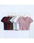 Vintage Wood ears O neck z krótkim rękawem T-shirt 2018 nowa kobieta Slim Fit t shirt obcisła koszulka letnie bluzki retro 6 kol