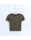 Vintage Wood ears O neck z krótkim rękawem T-shirt 2018 nowa kobieta Slim Fit t shirt obcisła koszulka letnie bluzki retro 6 kol