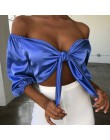 Seksowna satyna Slik krótki Top kobiety łuk skrzydła V Neck Crop koszulka bez rękawów pół rękawa przycięte Backless przycięte fe