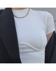 Prosta, na co dzień biała koszulka crop top elegancka koszulka damska z krótkim rękawem główna ulica koszulki bawełniane damskie