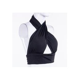 Kobiety Strappy krzyż z przodu wyciąć Halter Neck bez rękawów krótki top bez pleców bandaż kamizelka lato seksowne topy odzież d