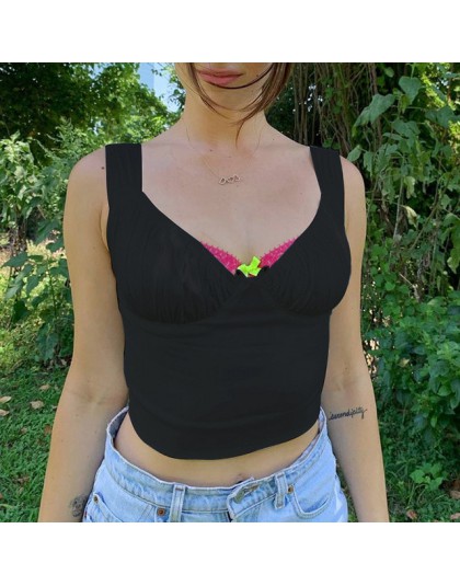 LVINMW Sexy Spaghetti pasek na ramię Lace Up Crop Top 2018 zima bawełna bez rękawów Camis topy biały/czarny Streetwear Camisole