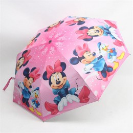 Disney Cartoon parasol dla dzieci przenośny Mickey Minnie TriFold parasol uczeń chłopiec dziewczyna dorosłych krem do opalania p