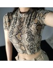 2019 Sexy Crop Top kobiety wąż drukuj bez rękawów Slim Primer wysoki kołnierz kamizelka Harajuku Top typu Crop Tank T Shirt Femm