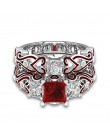 Cellacity klasyczne 925 srebrne pierścionki dla kobiet podwójna warstwa Sapphire Ruby kamień srebrny Fine Jewelry Party Gift Who