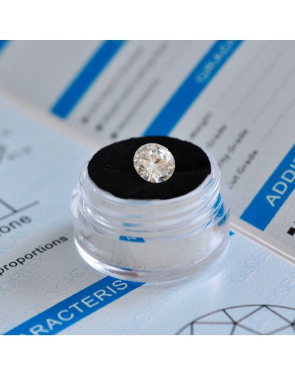 Luźny moissanit 1.0ct Carat 6.5mm GH kolor okrągły Brilliant Cut VVS1 pierścień bransoletka biżuteria DIY materiał Lab diament