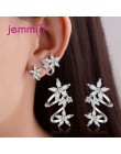 New Arrival koreański Fashion Trendy oryginalne 925 srebro klipsy piękne kwiaty kształt z jasnym AAAAA CZ Crystal