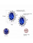 CZCITY nowy naturalny Birthstone Royal Blue owalny Topaz stadniny kolczyki z litego srebra próby 925 Fine Jewelry dla kobiet Bri