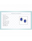 CZCITY nowy naturalny Birthstone Royal Blue owalny Topaz stadniny kolczyki z litego srebra próby 925 Fine Jewelry dla kobiet Bri