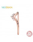 Modian 2020 Hot 100% 925 Sterling srebrna iskrząca do układania w stos Finger pierścienie dla kobiet moda oryginalny prezent na 