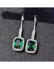 OneRain 100% 925 Sterling Silver 6*8 MM Emerald Citrine Sapphire Gems Drop haczyk do podwieszania kolczyki dla kobiet biżuteria 