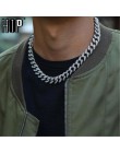 Hip Hop Iced Out betonowa cyrkonie 1 zestaw 13MM złoto srebro pełna Miami Curb kubański łańcuch CZ Bling raper naszyjniki dla mę