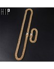 Hip Hop Iced Out betonowa cyrkonie 1 zestaw 13MM złoto srebro pełna Miami Curb kubański łańcuch CZ Bling raper naszyjniki dla mę