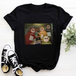 Harajuku śliczne ubrania drukuj punk vintage camisas Casual Loose gothic T-shirt topy dropshipping kobiety parodia Cartoon krótk