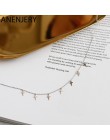 ANENJERY proste 925 srebro 7 krzyż Tassel naszyjniki dla kobiet choker collares S-N452