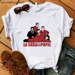 2020 La Casa De Papel kobiety BELLA CIAO Tshirt dom papieru śmieszne lato T Shirt pieniądze Heist kobiety luźna koszulka femme