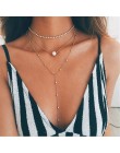 Nowy Boho imitacja perły biżuteria wielowarstwowe koraliki Choker naszyjniki dla kobiet wisiorek biżuteria w stylu Vintage Bijou