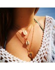 Boho naszyjniki Vintage wielowarstwowy choker naszyjnik dla kobiet modny kołnierz Collier Femme biżuteria z motywem księżyca akc