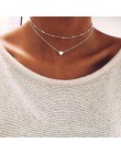 Nowy piękny styl 2 warstwy Love Heart regulowany naszyjnik wielowarstwowy choker łańcuszek naszyjnik na prezent 2 sztuk/zestaw