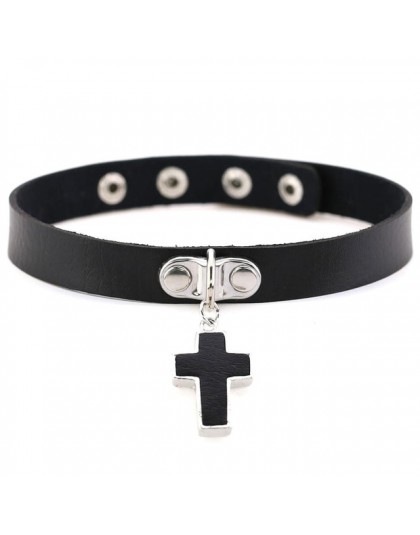 KMVEXO 2020 krzyż wisiorek komunikat naszyjnik Gothic Anime miłośników "prosty kołnierz Choker naszyjnik kobiety Chocker biżuter