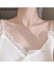 ANENJERY słodki 925 ze srebra wysokiej próby z cyrkonią księżyc gwiezdny frędzel naszyjniki dla kobiet choker collares urodziny 