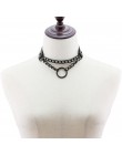 KMVEXO Sexy czarny łańcuch naszyjniki dla kobiet mężczyzn Gothic Punk komunikat Choker naszyjnik Cosplay Anime ulica harajuku bi