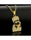 Nowy prosty naszyjnik łańcuch Simpson Hip Hop Rock hurtownia naszyjnik i pandenty Bling kubański łańcuch mężczyzn złoty naszyjni