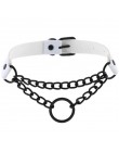 KMVEXO Sexy czarny łańcuch naszyjniki dla kobiet mężczyzn Gothic Punk komunikat Choker naszyjnik Cosplay Anime ulica harajuku bi