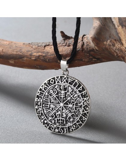 CHENGXUN Guidepost kompas naszyjnik talizman Viking starszy Futhark wisiorek Valknut Pagan Amulet Vegvisir skandynawski Norse pr