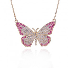 New Arrival Butterfly wisiorki naszyjnik cyrkonia Multicolor Chain naszyjniki prezent dla kobiet YMD1255