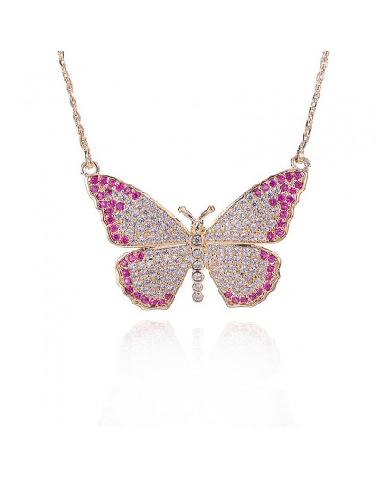 New Arrival Butterfly wisiorki naszyjnik cyrkonia Multicolor Chain naszyjniki prezent dla kobiet YMD1255