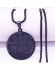 Czary Pentagram ze stali nierdzewnej stalowy łańcuch naszyjniki dla mężczyzn złoty kolor naszyjniki wisiorki biżuteria cadenas p