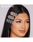 Stonefans nowa moda dolara pieniądze Rhinestone list klips do włosów dla kobiet Bling kryształowe szpilki do włosów Barrettes dz