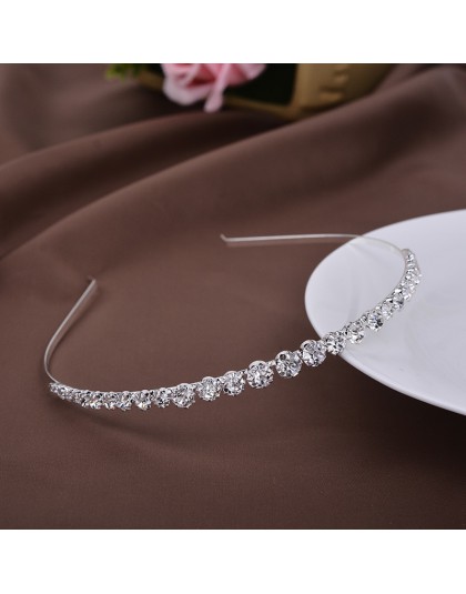 Musujące kwiat panny młodej druhny dziewczyny dzieci kryształ Rhinestone Wedding Hairband Pageant Prom tiara akcesoria do włosów