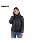 FORERUN 8 kolorów ponadgabarytowych Bubble Jacket kobiety zima Puffer płaszcz stanąć kołnierz mięta zielone kurtki zagęścić Park