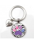 Moda cute animal paw print brelok kot pies kocham szklany wisiorek mini serce brelok car key man girl ulubiony prezent pamiątka