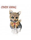 CINDY XIANG emalia broszki z kotami dla kobiet moda Rhinestone elegancki Kitty broszka Pin zwierząt Pin wysokiej jakości nowy 20