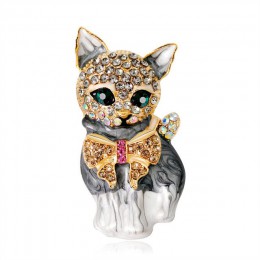 CINDY XIANG emalia broszki z kotami dla kobiet moda Rhinestone elegancki Kitty broszka Pin zwierząt Pin wysokiej jakości nowy 20