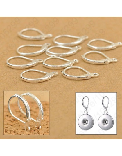 100 sztuk 925 Sterling Silver DIY kształtki ustalenia kolczyki haki Leverback Earwire armatura komponenty