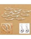 100 sztuk 925 Sterling Silver DIY kształtki ustalenia kolczyki haki Leverback Earwire armatura komponenty