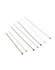 200 sztuk/partia 16 20 25 30 40 50 mm złoty srebrny Metal Ball Head Pins dla Diy tworzenia biżuterii głowy pins ustalenia Dia 0.