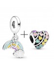 2 sztuk/partia oferta specjalna miłość gwiazda Rainbow Charms koraliki Fit Pandora bransoletka i naszyjniki dla kobiet DIY tworz